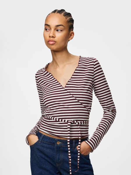 Pieces PCLAYA LONG SLEEVED WRAP TOP, Tawny Port, highres - 17168570_TawnyPort_1337081_003.jpg