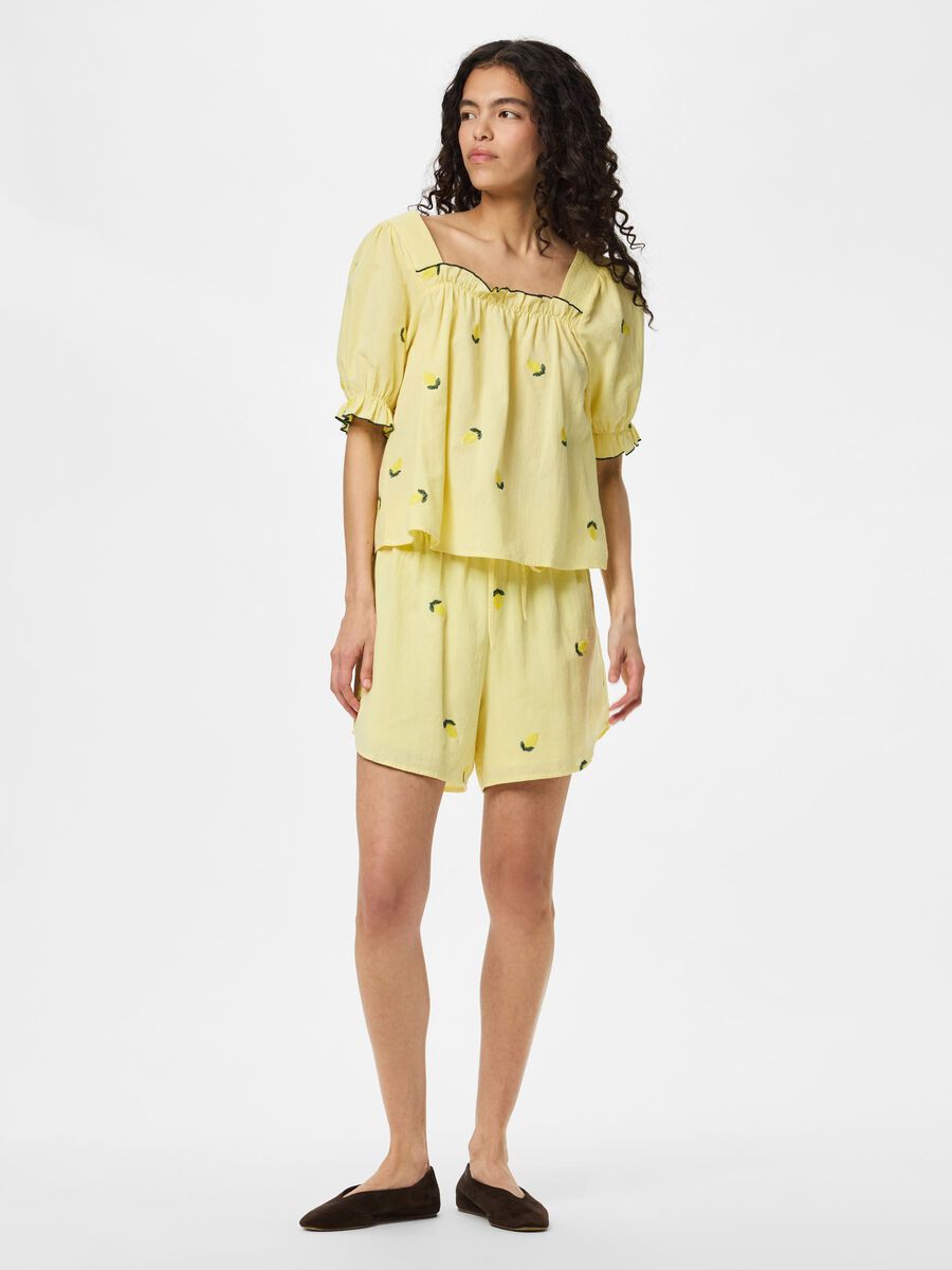Carousel image 5 PCSELENA  SHORT SLEEVED BLOUSE, Pale Banana