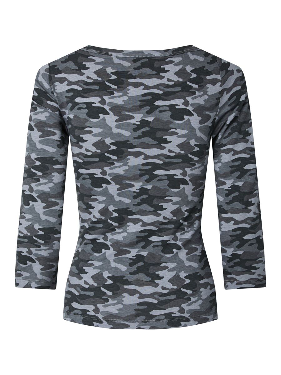 Carousel image 6 TOP CON MANICHE A 3/4, Light Grey Melange