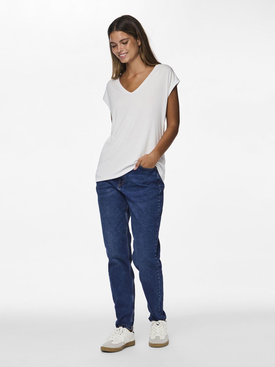 Carousel image 5 PCKAMALA T-SHIRT MET V-HALS, Bright White