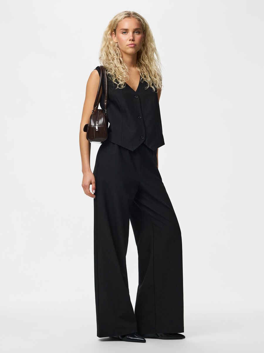 Carousel image 5 PCBOSELLA HW WIDE-LEG TROUSERS, Black