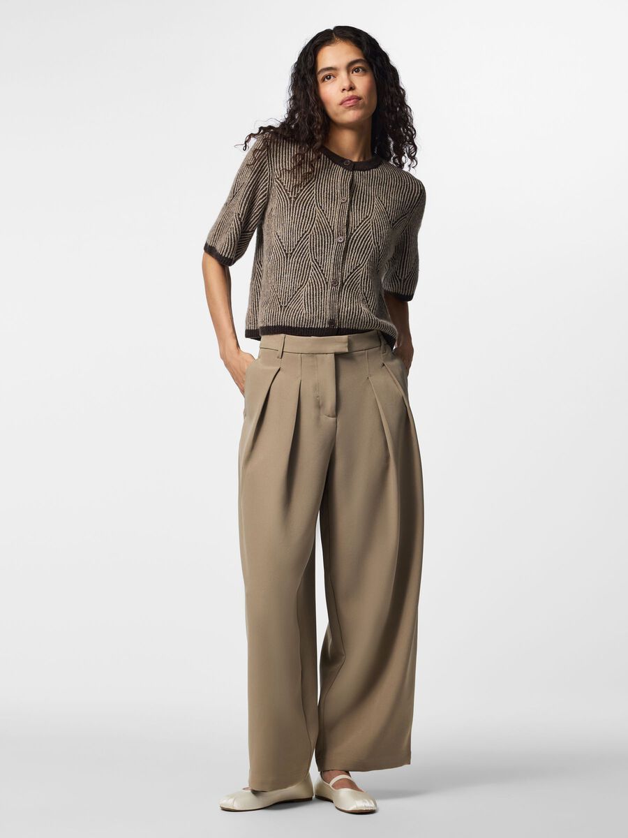 Product carousel image 1 PCJENNA SS KNITTED CARDIGAN, Hot Fudge