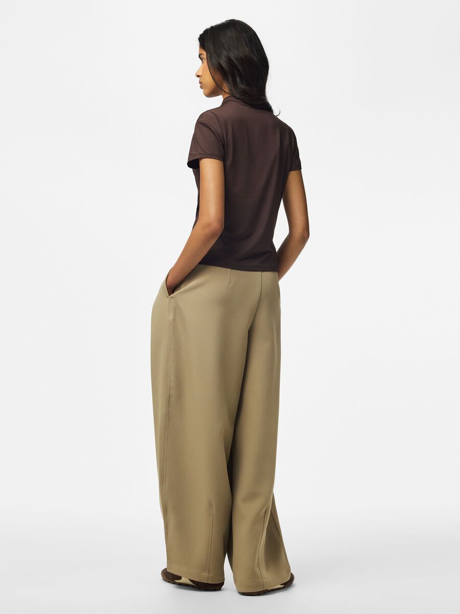 Product carousel image 2 PCAIDA HIGH NECK SHORT SLEEVED TOP, Chocolate Plum