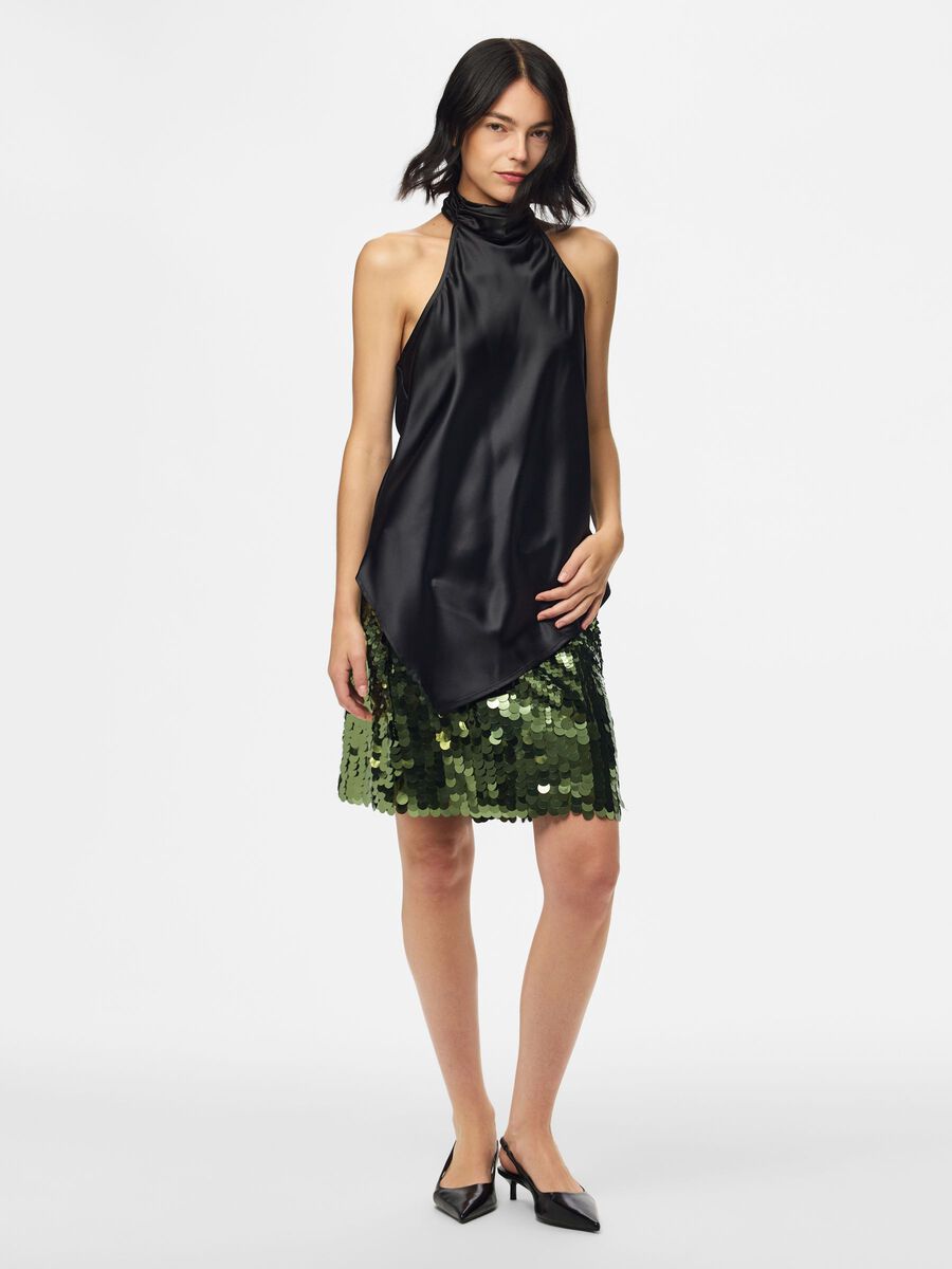 Carousel image 3 PCEVY SATIN HALTERNECK TOP, Black