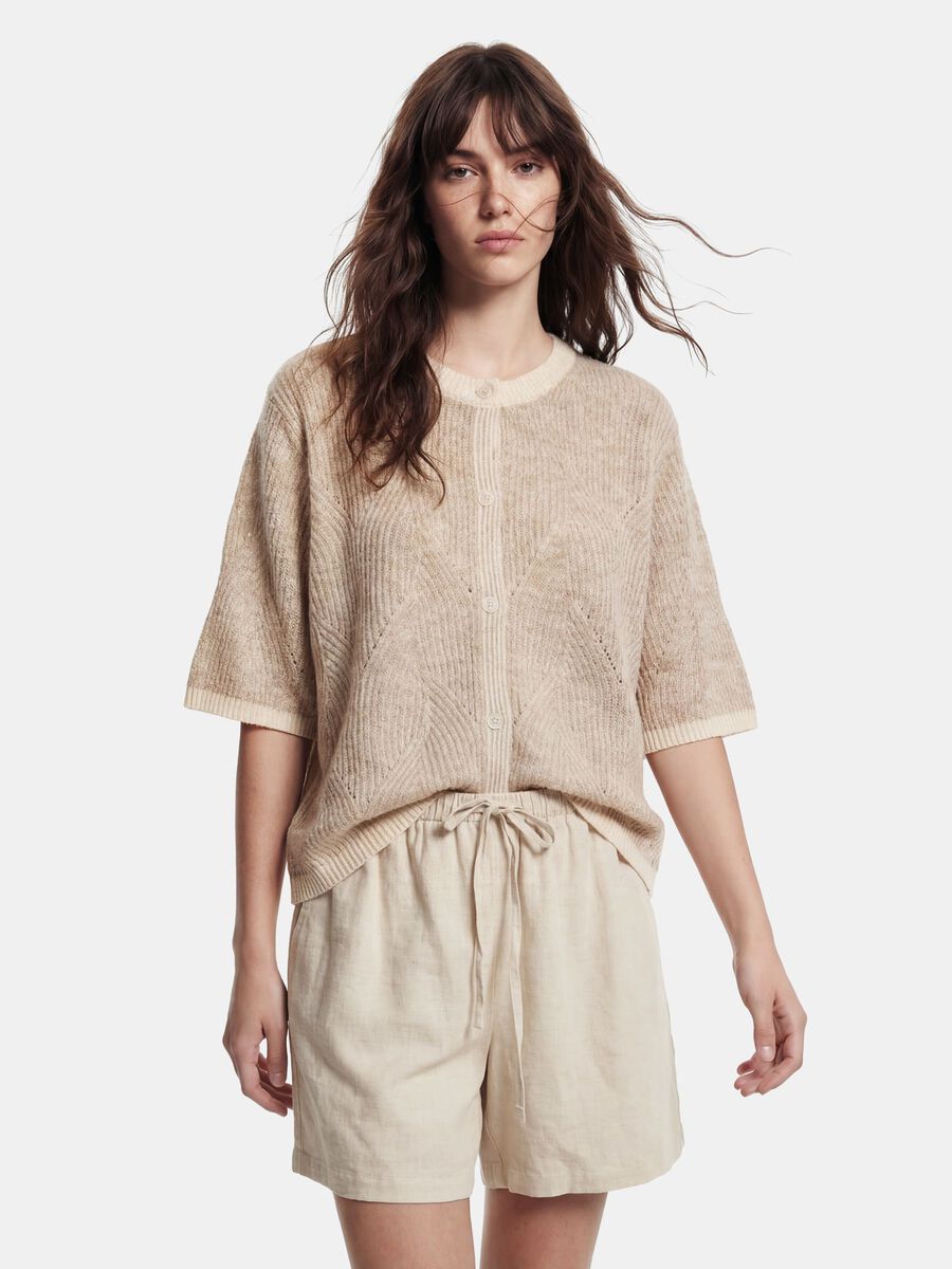 Product carousel image 1 PCJENNA SS KNITTED CARDIGAN, Whitecap Gray