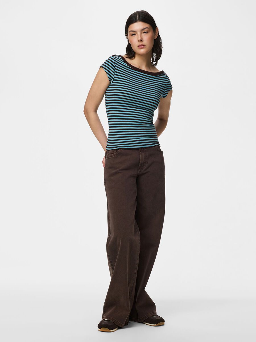 Product carousel image 1 PCSOF BOATNECK CAP SLEEVE TOP, Blue Radiance