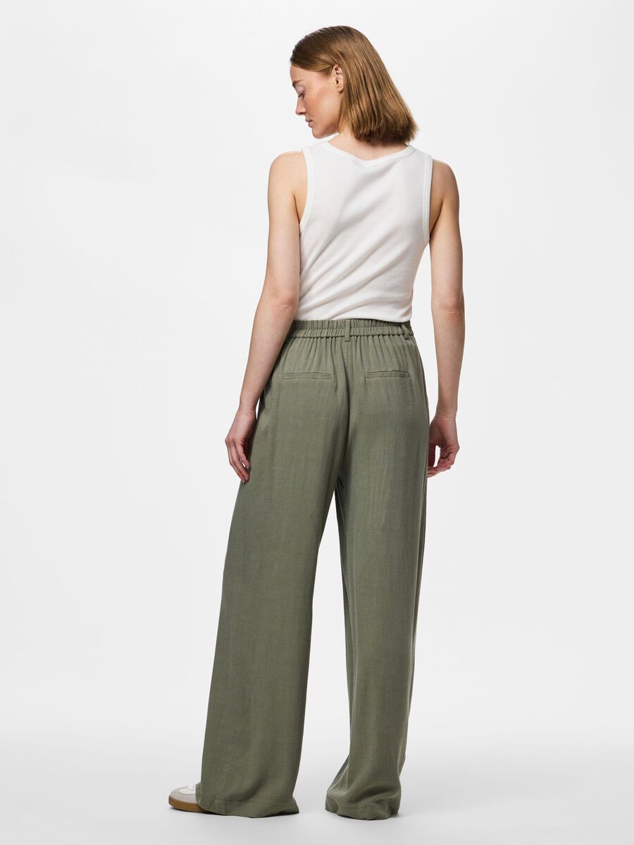 Carousel image 2 PCVINSTY HW WIDE-LEG TROUSERS, Deep Lichen Green