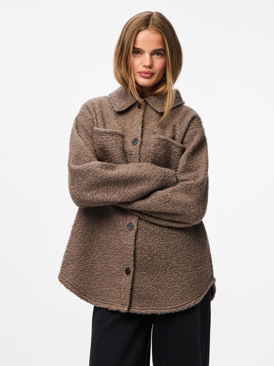 Product carousel image 1 PCOLINE TEDDYFLEECE SHACKET, Morel