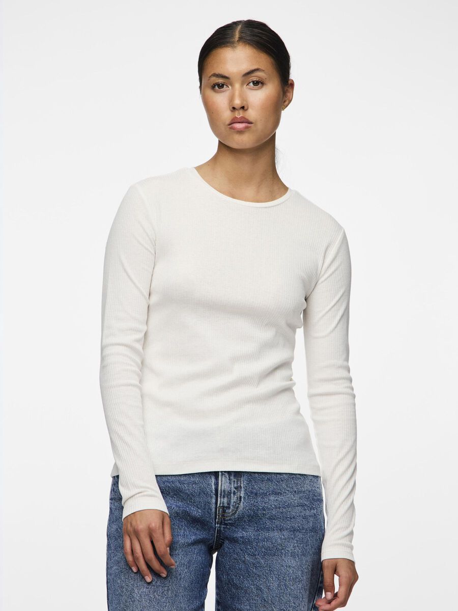 Product carousel image 1 PCRUKA LONG SLEEVED TOP, Cloud Dancer
