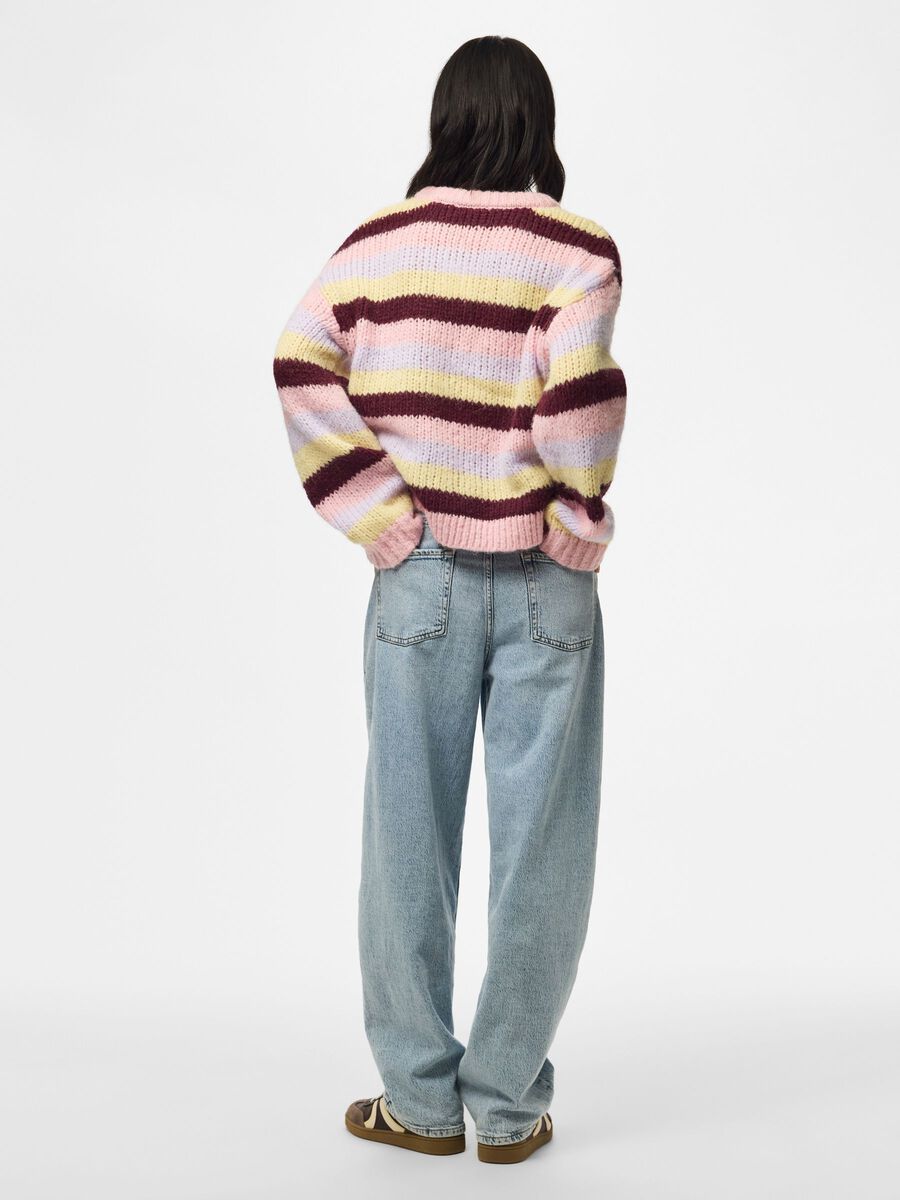 Carousel image 2 PCDORTHEA CHUNKY  KNITTED JUMPER, Roseate Spoonbill