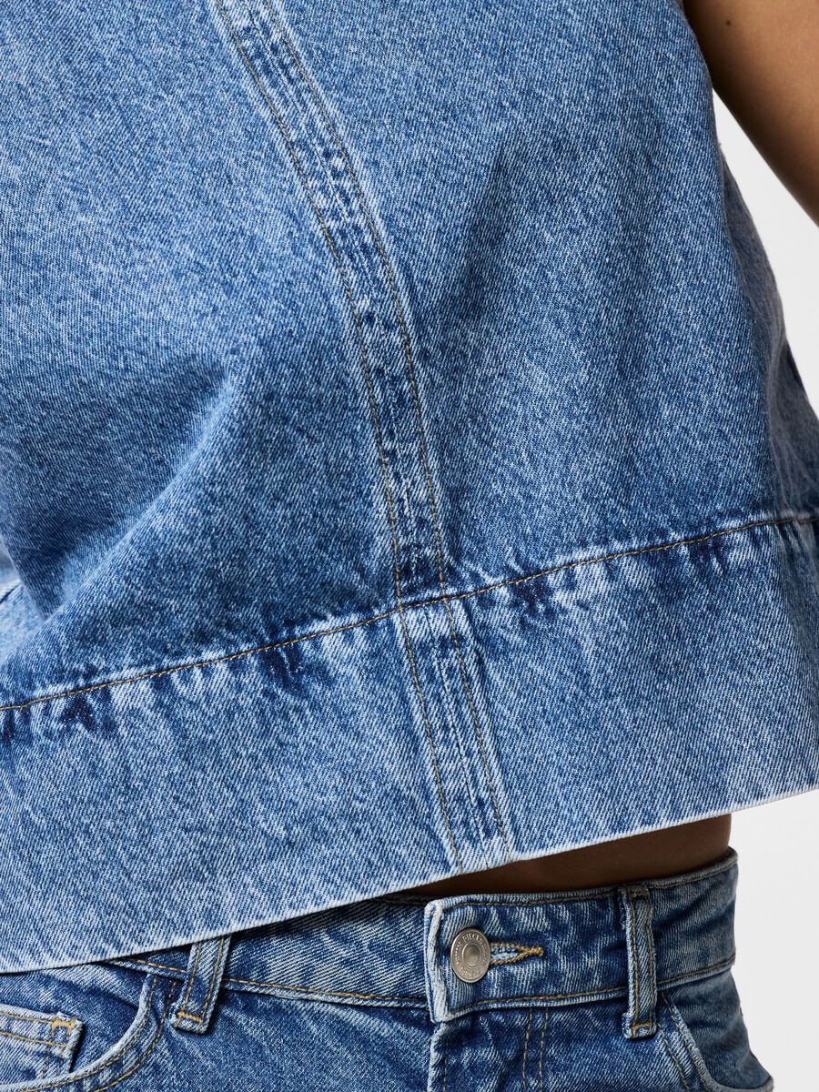 Carousel image 7 PCSKY DENIM SLEEVELESS TOP, Medium Blue Denim