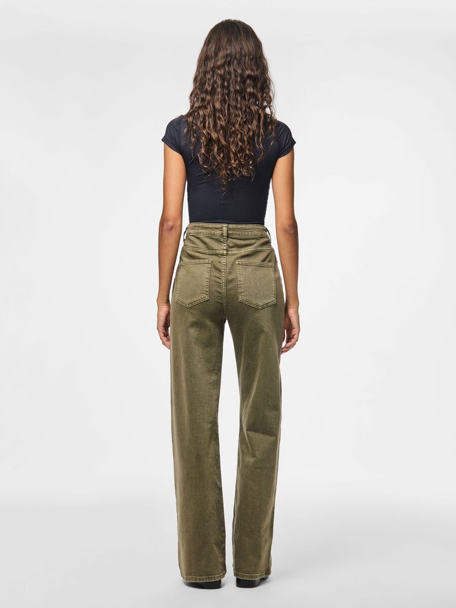 Product carousel image 2 PCSILKE MW COLOURED WIDE FIT JEANS, Military Olive