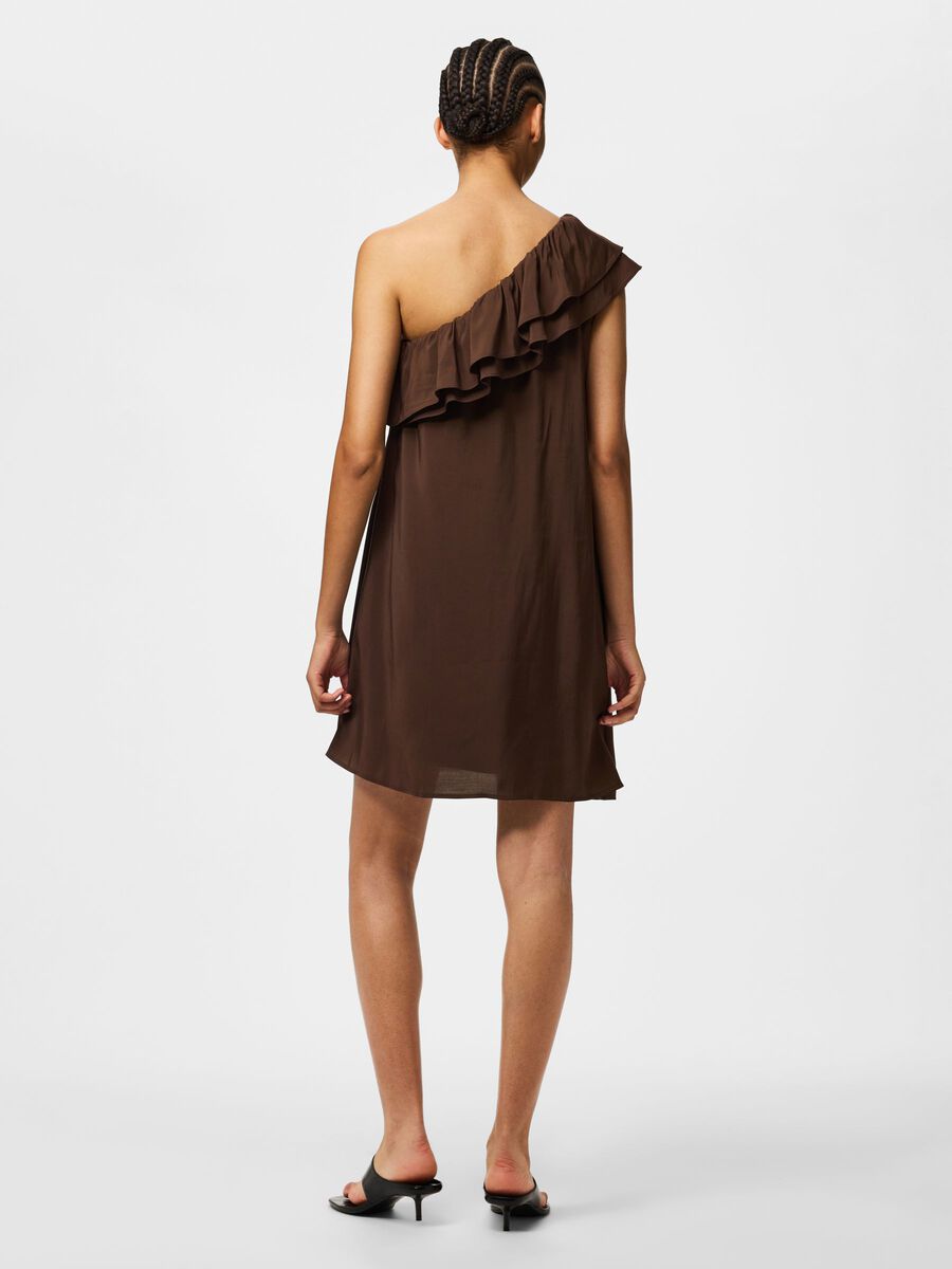 Carousel image 2 PCPENELOPE ONE-SHOULDER MINI DRESS, Chicory Coffee