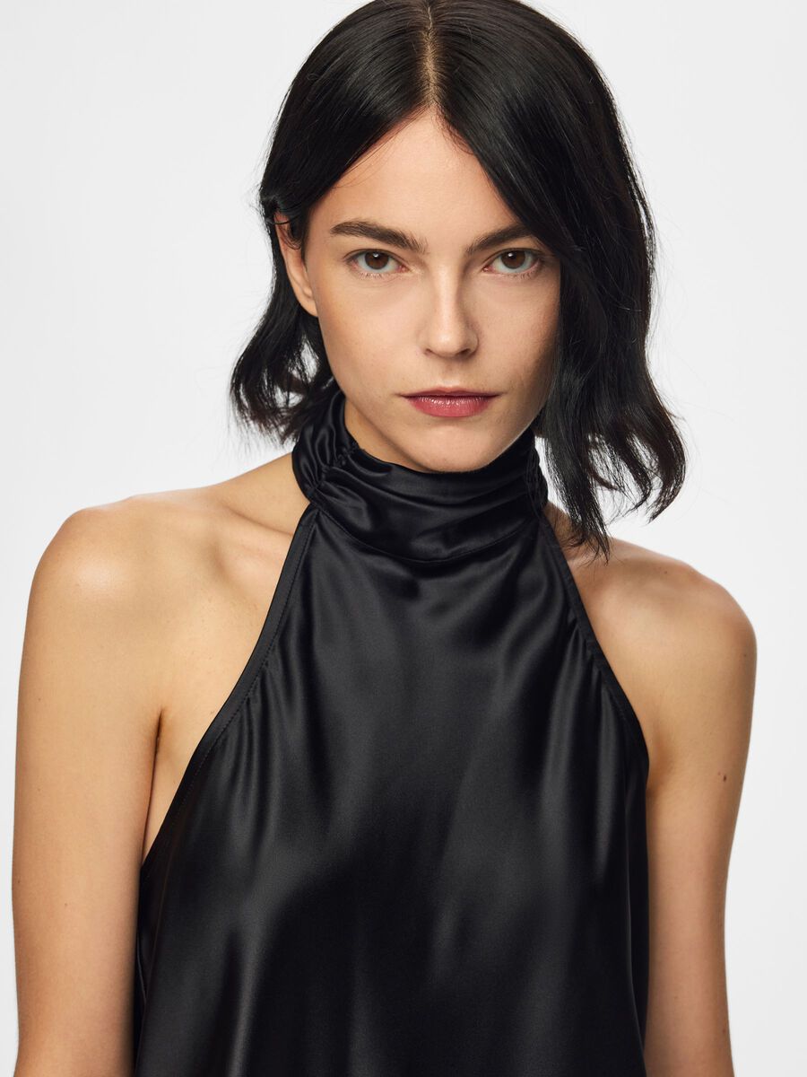 Carousel image 7 PCEVY SATIN HALTERNECK TOP, Black