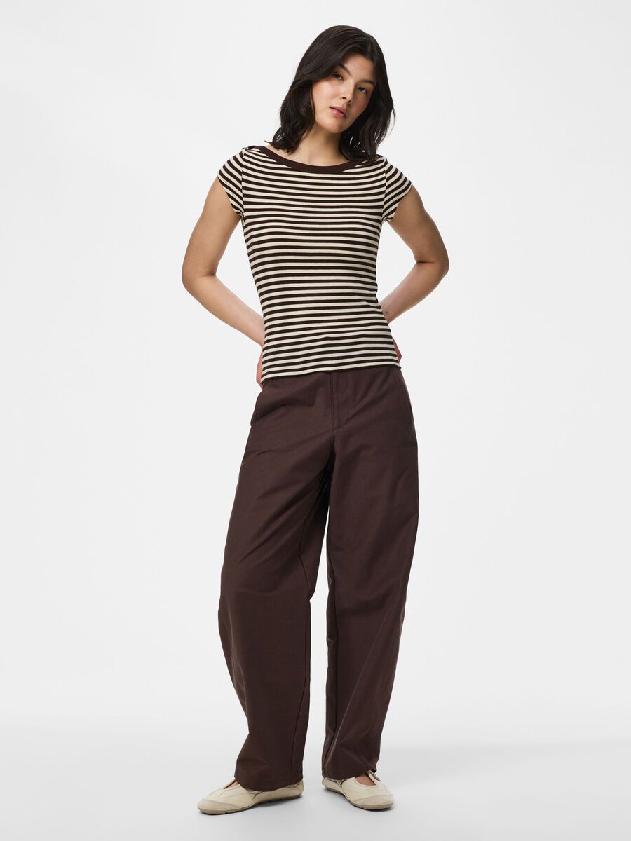 Product carousel image 1 PCSOF BOATNECK CAP SLEEVE TOP, Hot Fudge