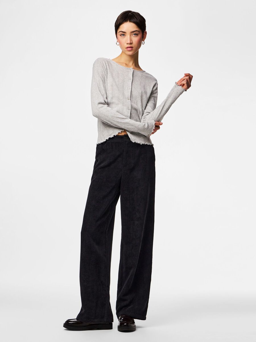 Carousel image 3 PCMARIE POINTELLE CARDIGAN, Light Grey Melange