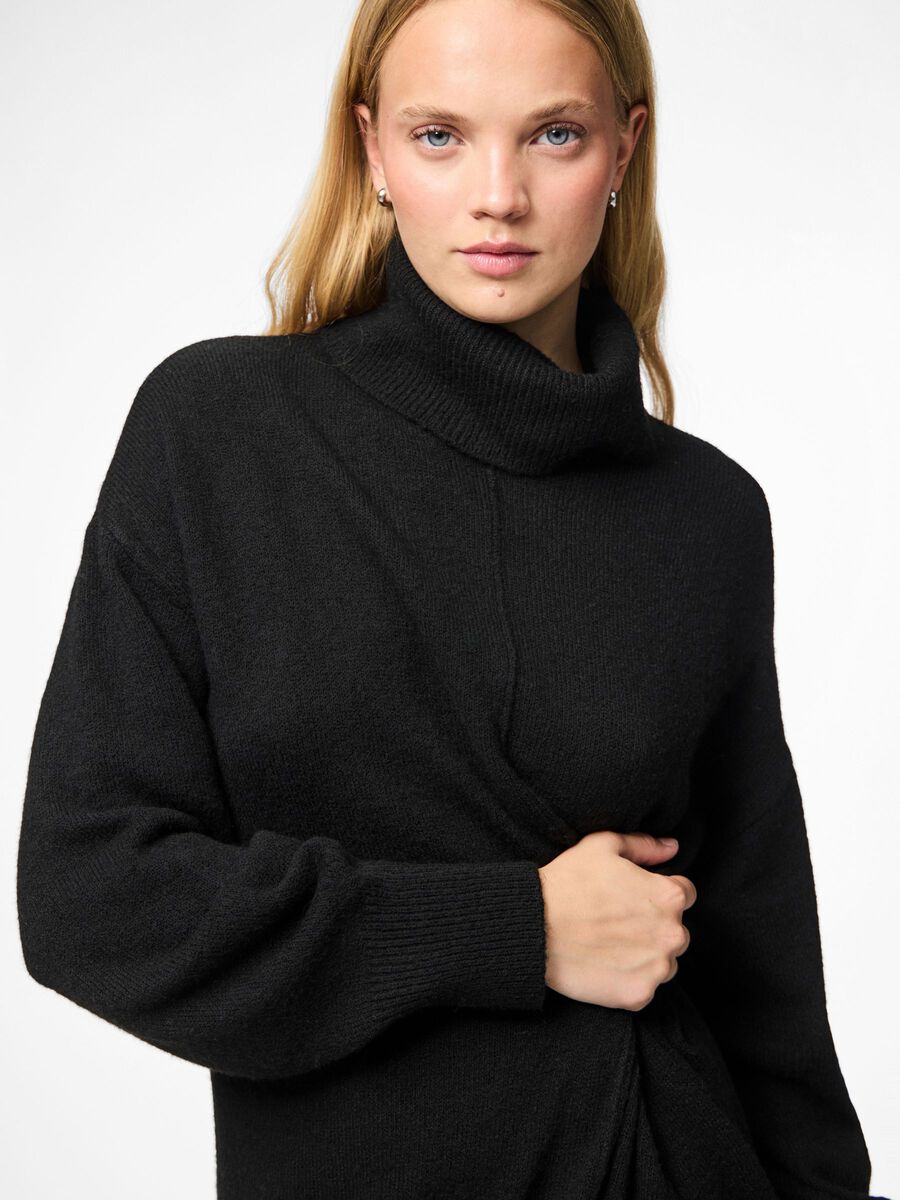Carousel image 4 PCMALOU ROLLNECK KNITTED DRESS, Black