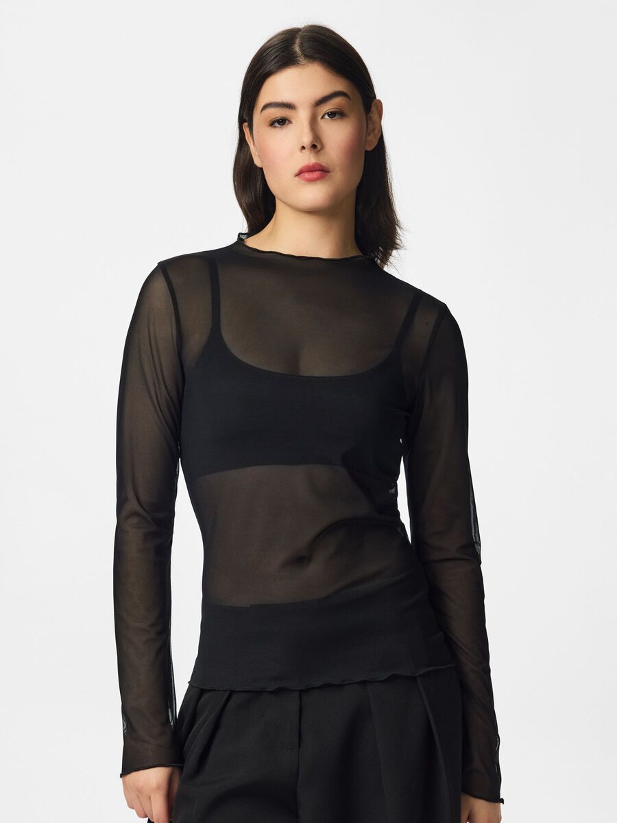 Product carousel image 1 PCDORTHEA BABYLOCK MESH TOP, Black