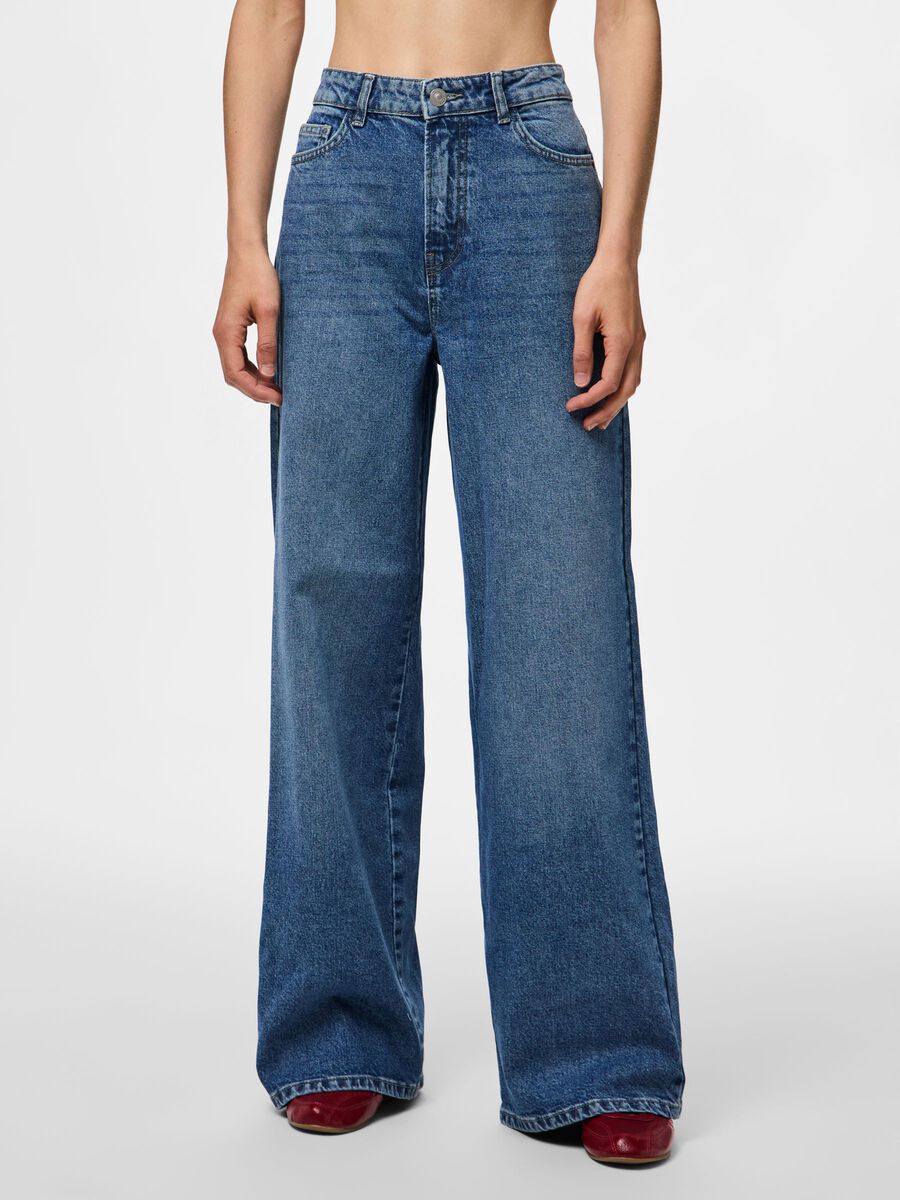 Carousel image 3 PCSELMA HW WIDE FIT JEANS, Medium Blue Denim