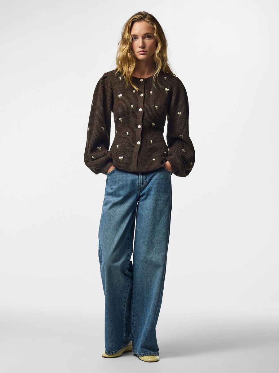 Carousel image 3 PCSILLY PUFF  KNITTED CARDIGAN, Hot Fudge