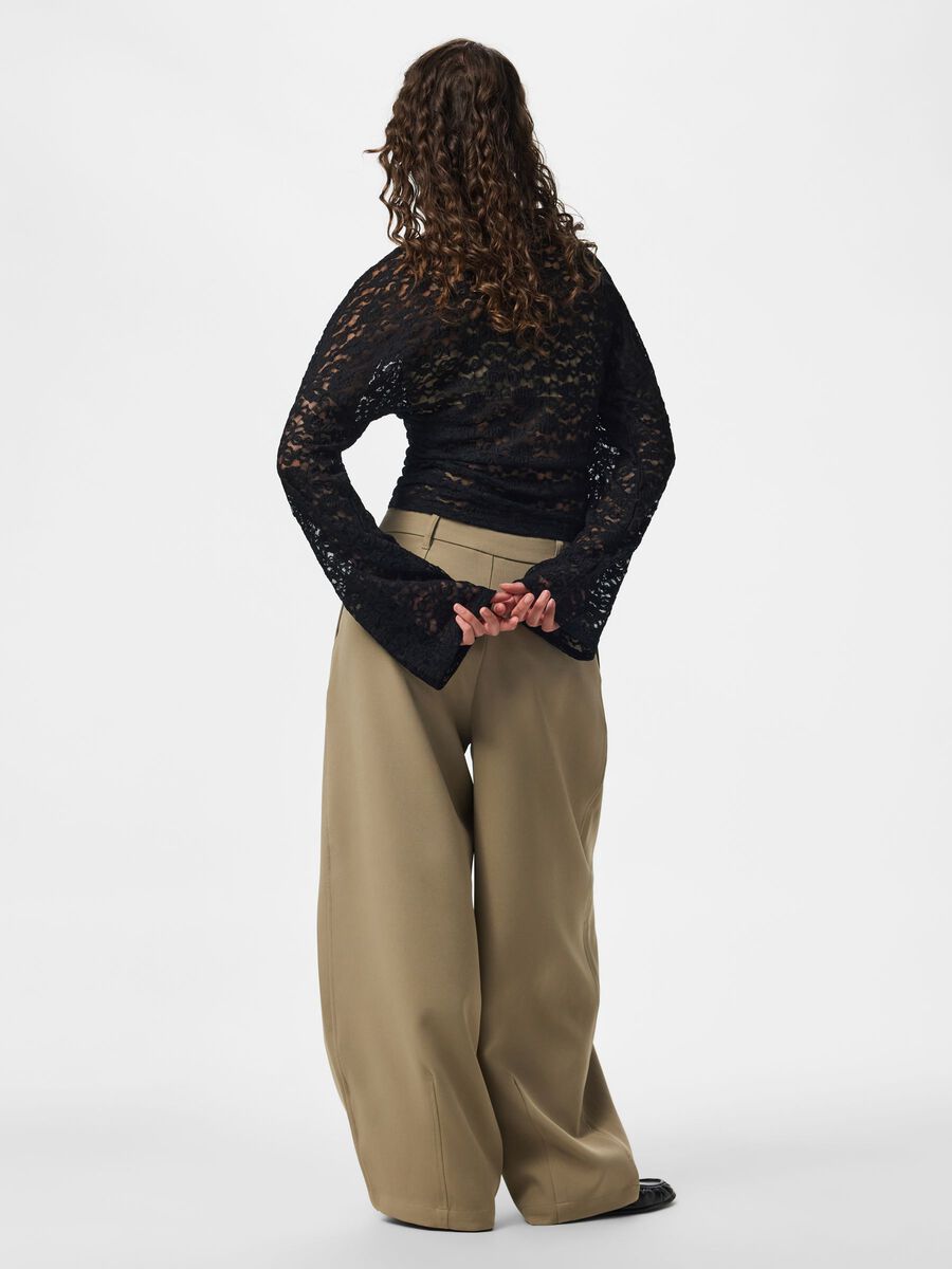 Product carousel image 2 PCALLI KANT TOP MET LANGE MOUWEN, Black