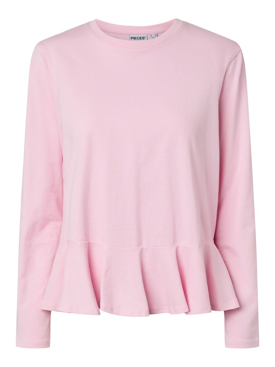 Product carousel image 2 PCDANILLA PEPLUM TOP MET LANGE MOUWEN, Roseate Spoonbill