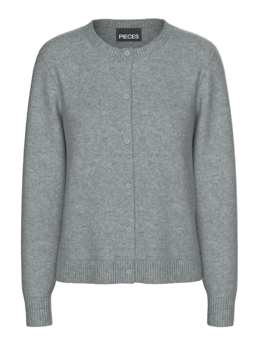 Carousel image 6 PCMALOU KNITTED CARDIGAN, Medium Grey Melange