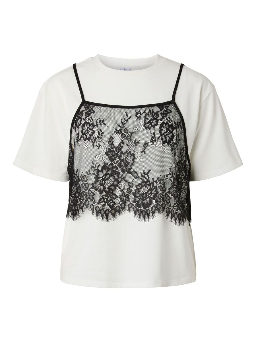 Carousel image 5 PCFNUG SPITZEN TR&Auml;GERTOP T-SHIRT, Bright White