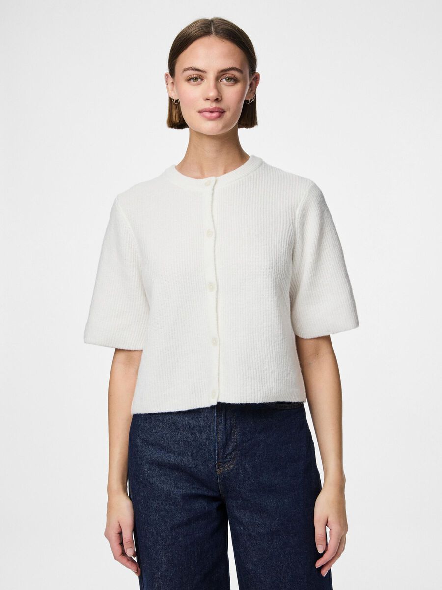 Carousel image 1 PCSILLY SHORT SLEEVED KNITTED CARDIGAN, Cloud Dancer
