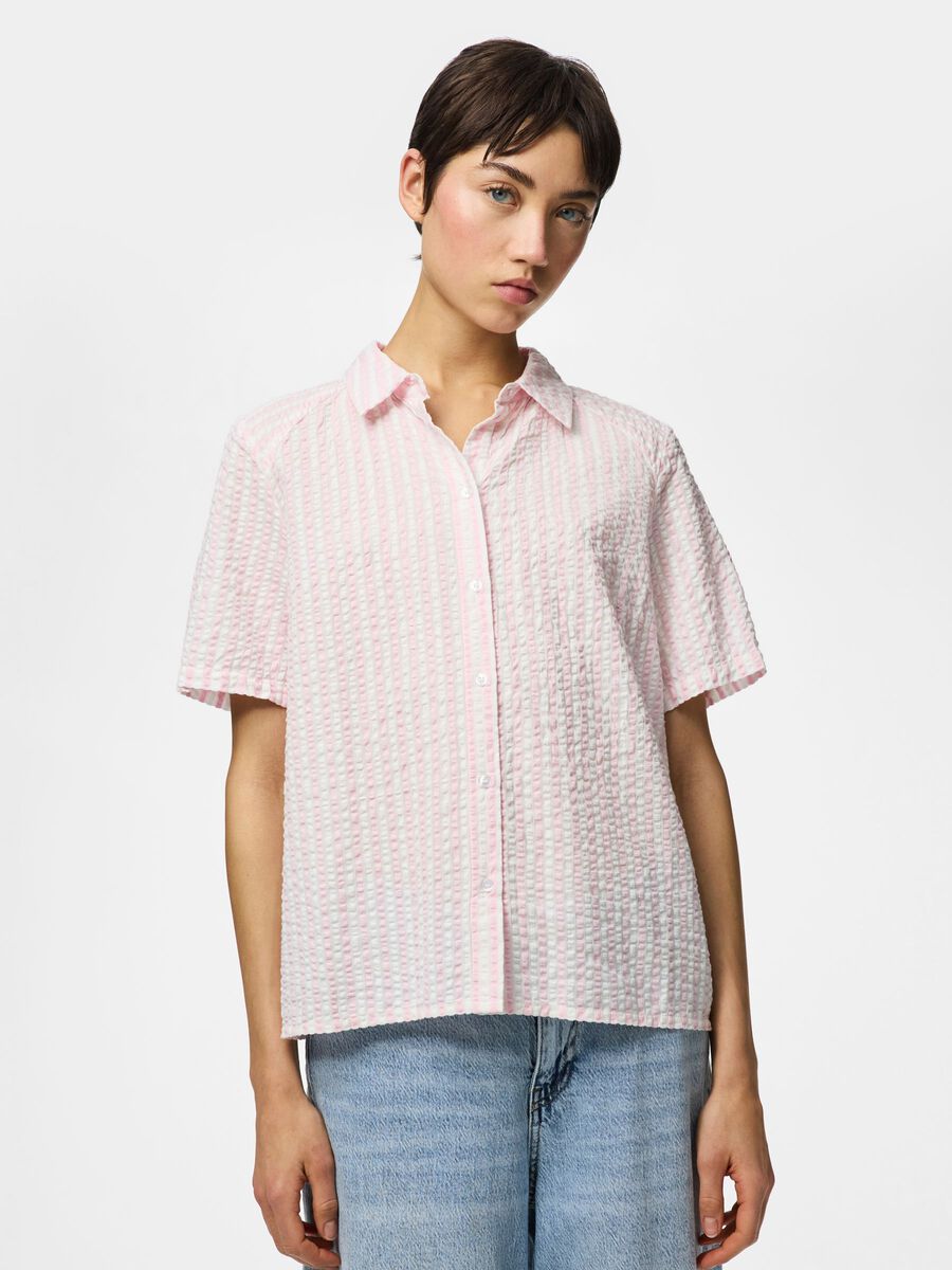 Product carousel image 1 PCSTINNA OVERHEMD MET KORTE MOUWEN, Roseate Spoonbill