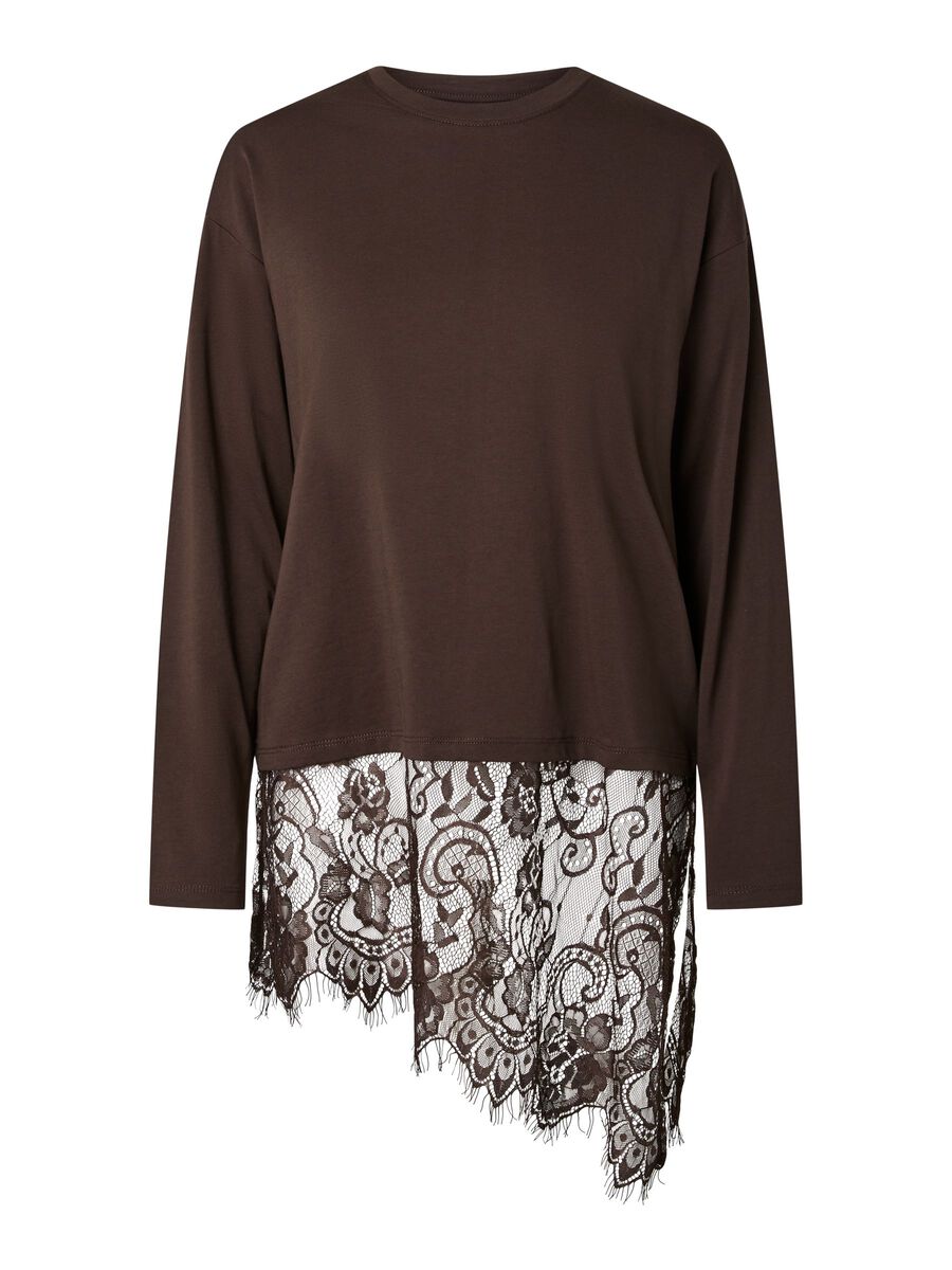 Carousel image 5 PCMAVE LACE TOP MED LANGE &AElig;RMER, Hot Fudge