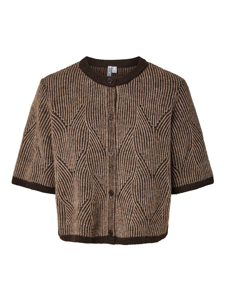 Product carousel image 2 PCJENNA SS STRIKKET CARDIGAN, Hot Fudge