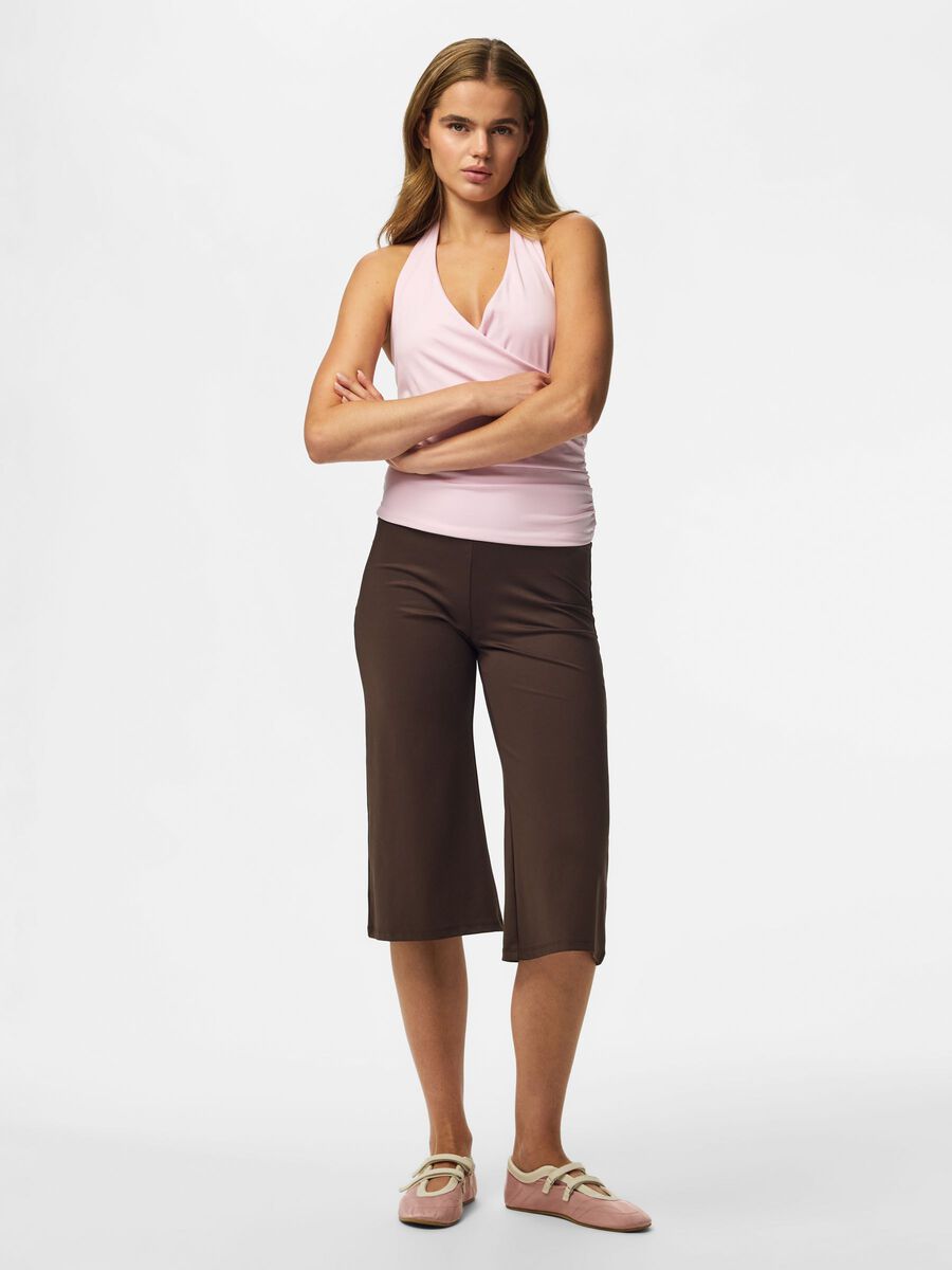Carousel image 1 PCSOFIA MW WIDE CAPRI BROEK, Hot Fudge