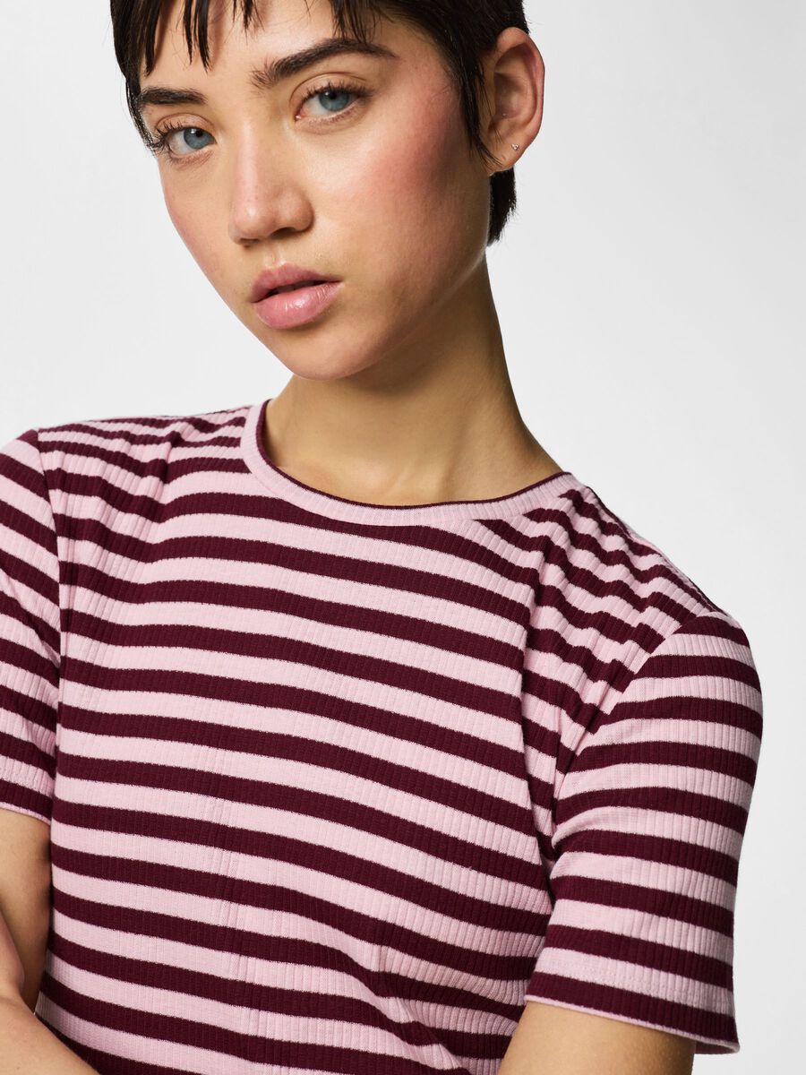 Carousel image 4 PCRUKA GERIPPTES T-SHIRT, Roseate Spoonbill