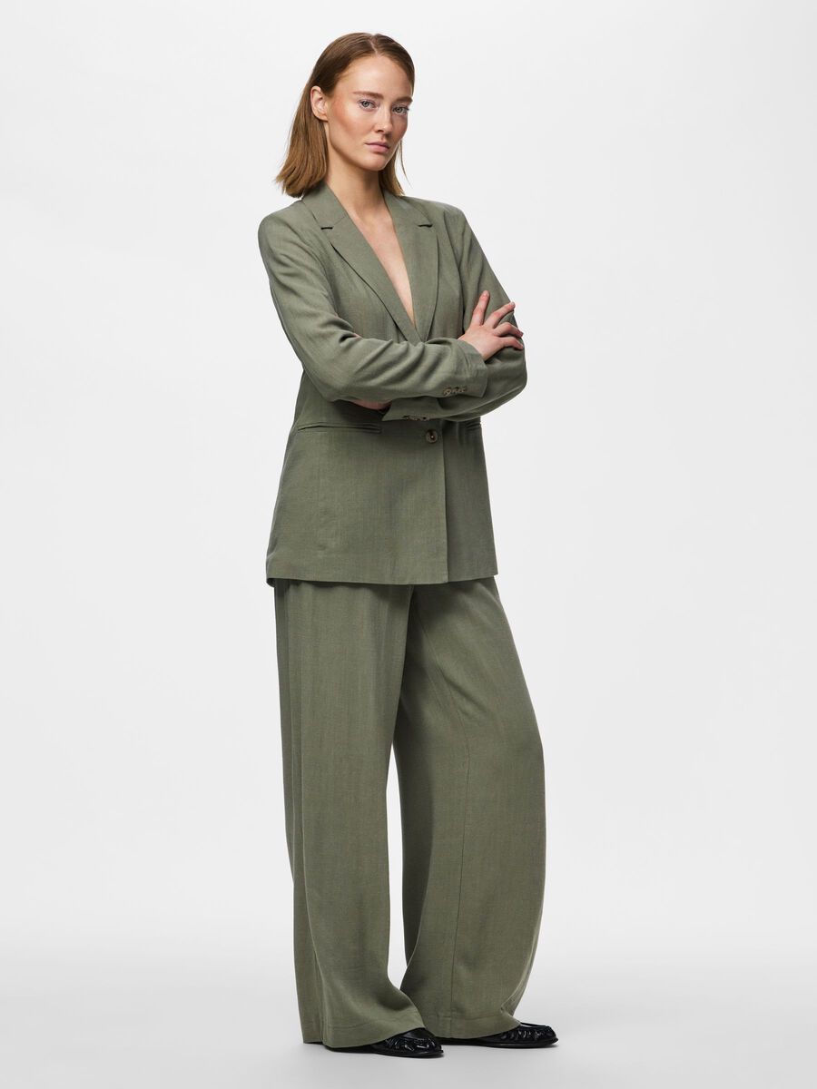 Carousel image 5 PCVINSTY HW WIDE-LEG TROUSERS, Deep Lichen Green