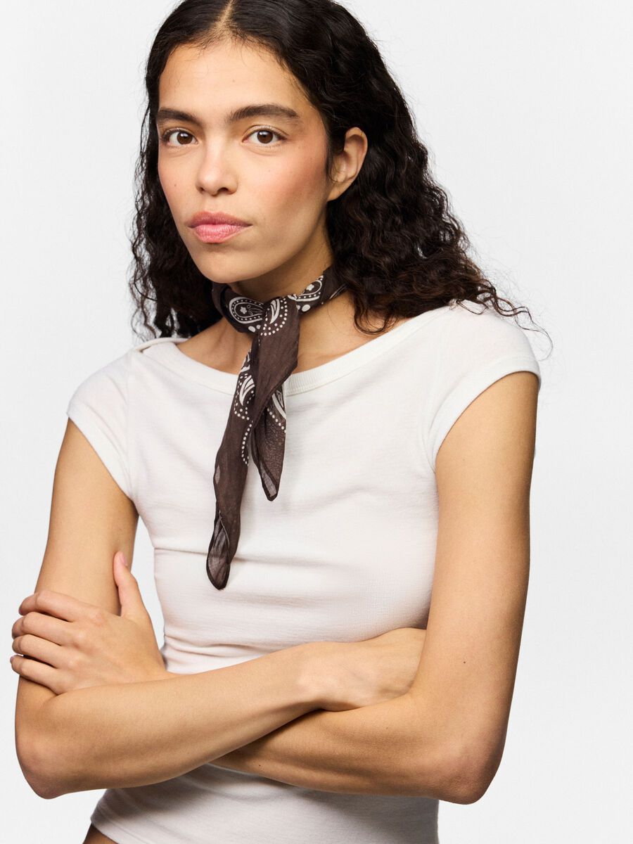 Carousel image 5 PCKAMILLA SQUARE SCARF, Hot Fudge