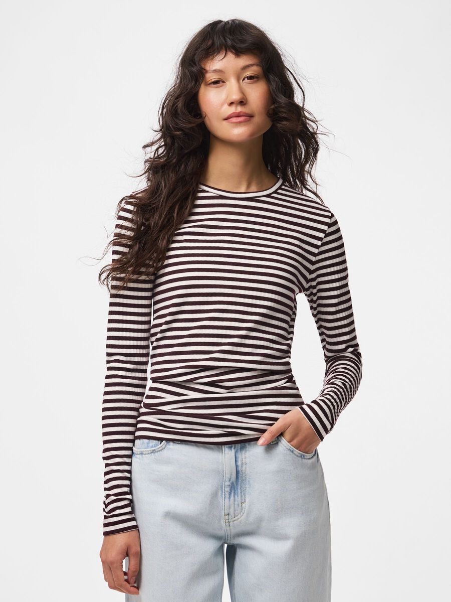 Product carousel image 1 PCLAYA STRIPED LONG SLEEVED TOP, Winetasting