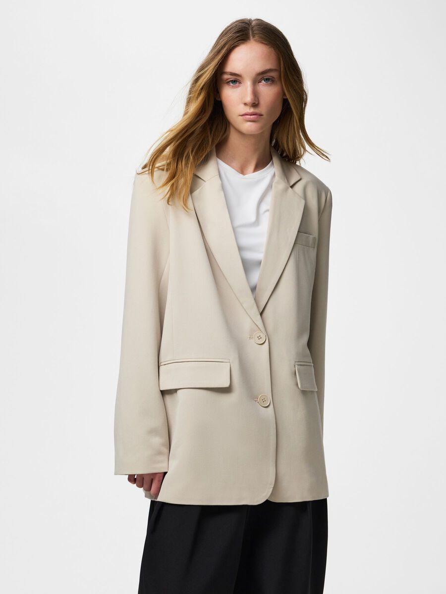 Carousel image 1 PCKAMIL BLAZER SURDIMENSIONN&Eacute;, Silver Lining