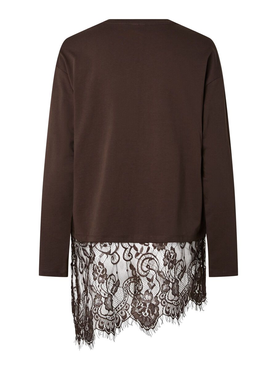 Carousel image 6 PCMAVE LACE TOP MED LANGE &AElig;RMER, Hot Fudge