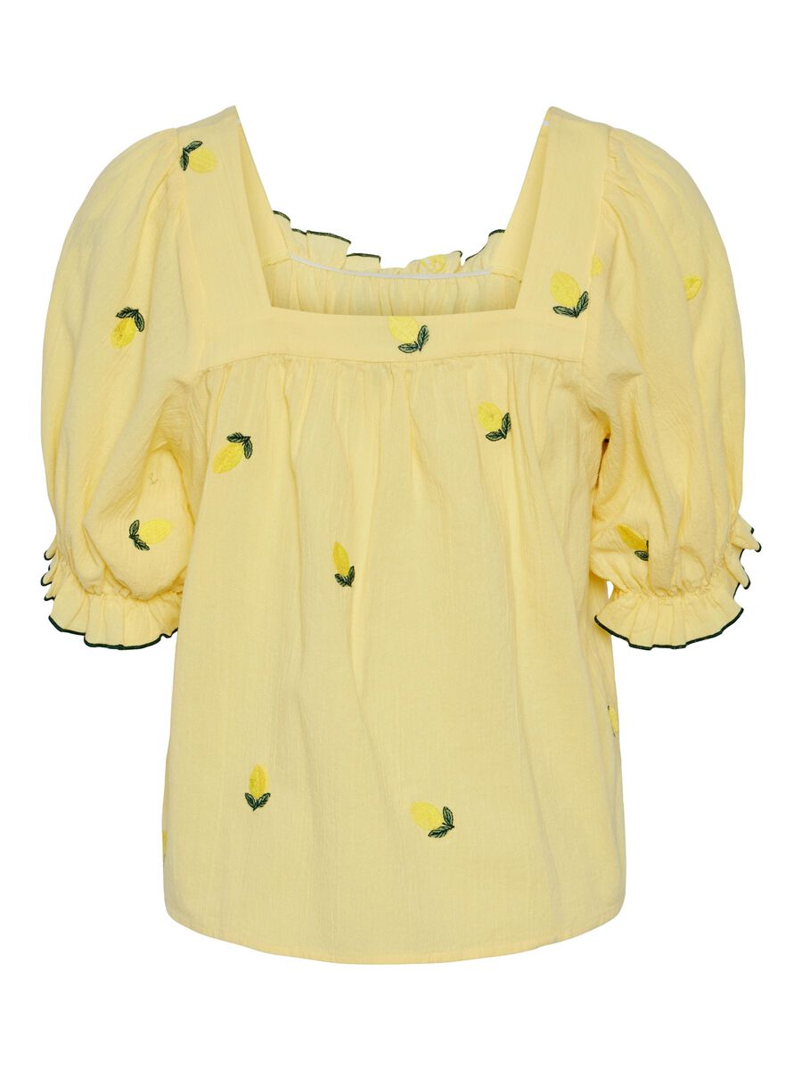 Carousel image 7 PCSELENA  SHORT SLEEVED BLOUSE, Pale Banana