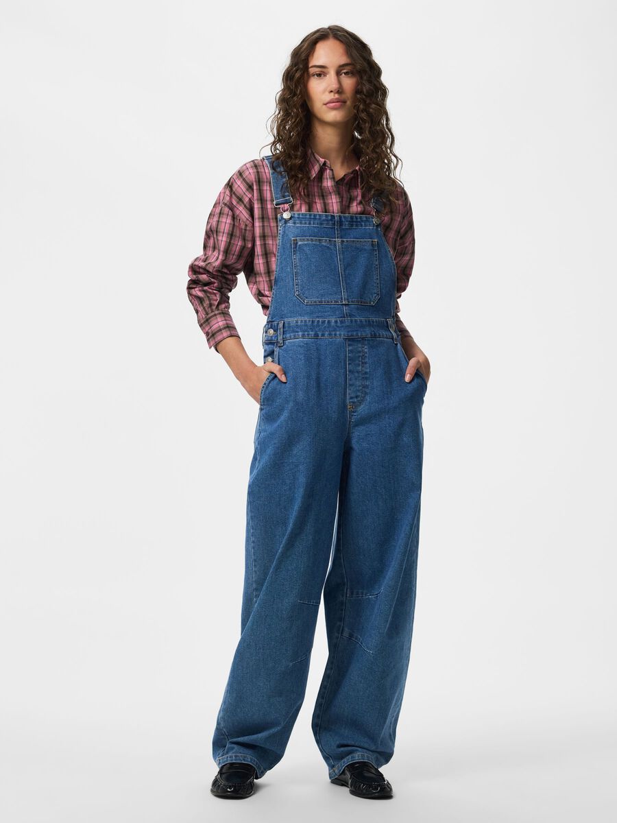 Product carousel image 1 PCALICE OVERSIZE DUNGAREES, Medium Blue Denim