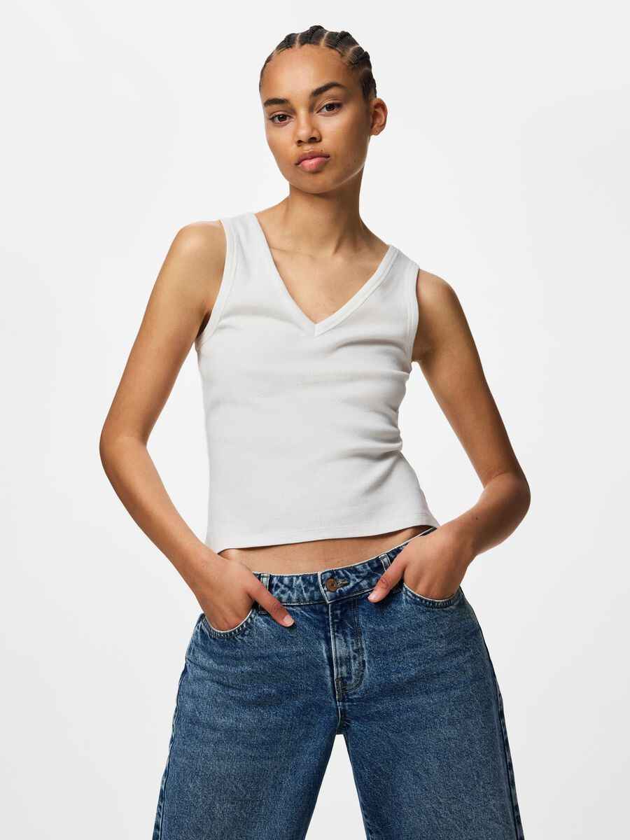 Carousel image 6 PCBELLA V-HALS TANKTOP, Bright White