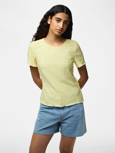 Pieces PCFLORA T-SHIRT, French Vanilla, highres - 17155404_FrenchVanilla_1254567_003.jpg