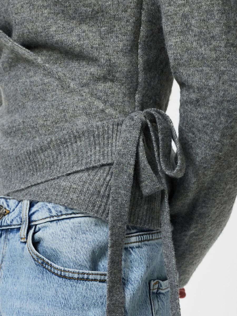 Carousel image 6 PCMAJI WRAP KNIT, Medium Grey Melange