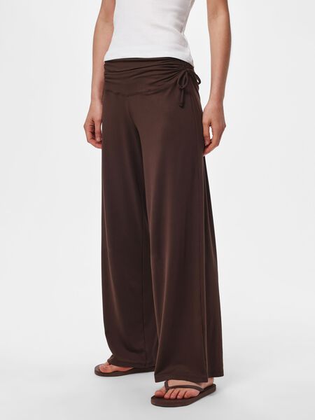 Pieces PCROYA MW ROUCHING TROUSERS, Hot Fudge, highres - 17170141_HotFudge_003.jpg