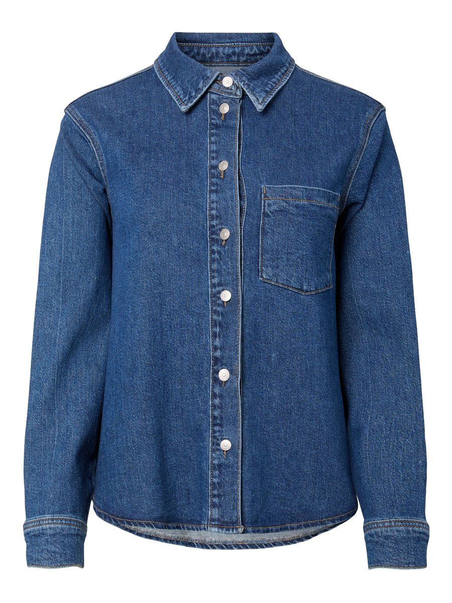 Carousel image 5 PCSILKE JEANSSKJORTA, Medium Blue Denim