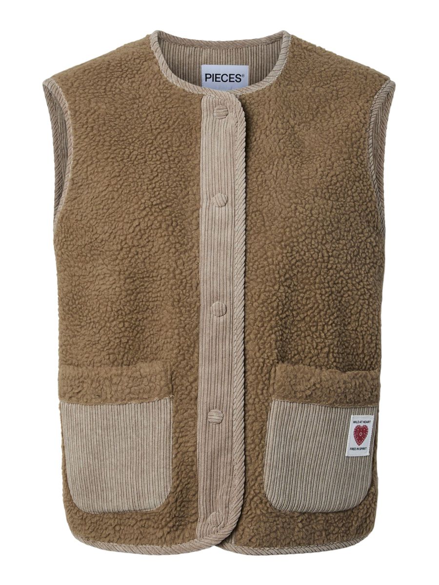 Carousel image 6 PCANASTACIA - PELUCHE GILET SANS MANCHES, Greige
