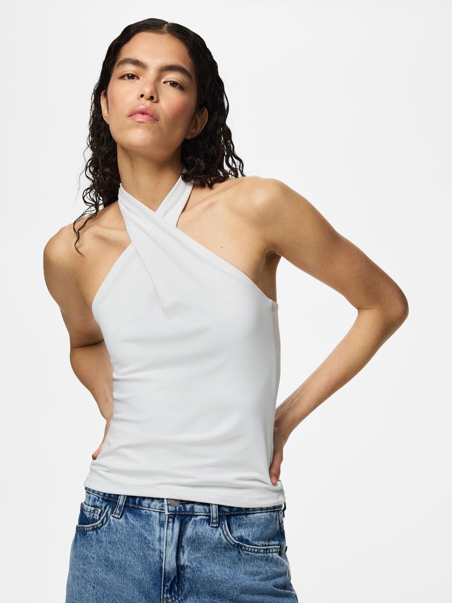 Carousel image 1 PCLULA HALTERNECK TOP, Bright White