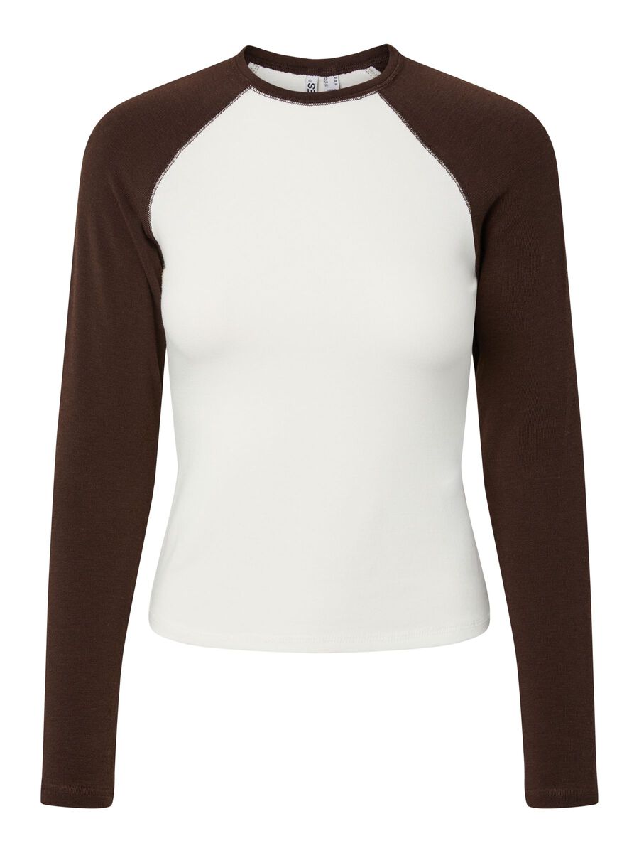 Pcannalina long sleeved top, colour: hot fudge, brown