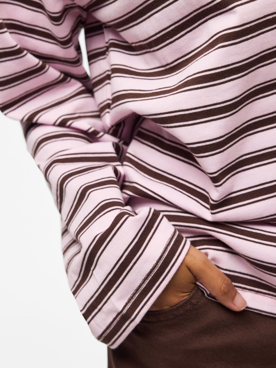 Pcsadie long sleeved top, colour: hot fudge, brown, detail